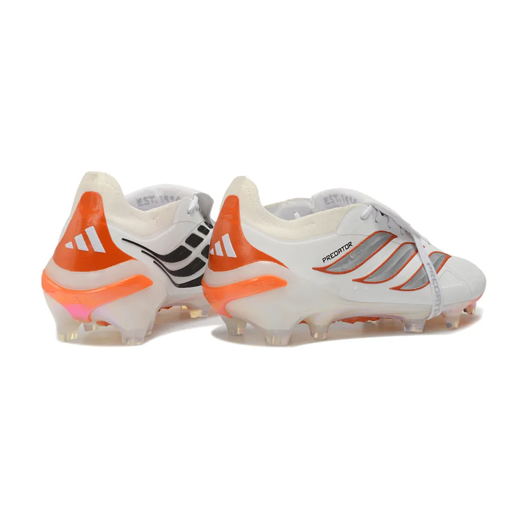 Chuteira Campo Adidas Predator Tongue 26 Elite FG Branco e Laranja