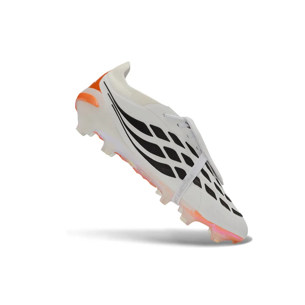 Chuteira Campo Adidas Predator Tongue 26 Elite FG Branco e Laranja