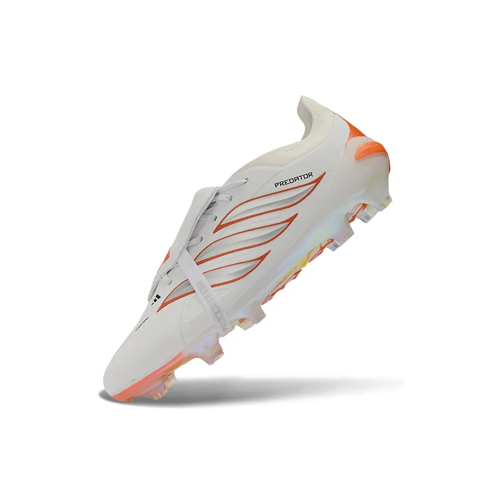 Chuteira Campo Adidas Predator Tongue 26 Elite FG Branco e Laranja