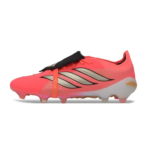 Chuteira Campo Adidas Predator Tongue 26 Elite FG Rosa, Preto e Dourado