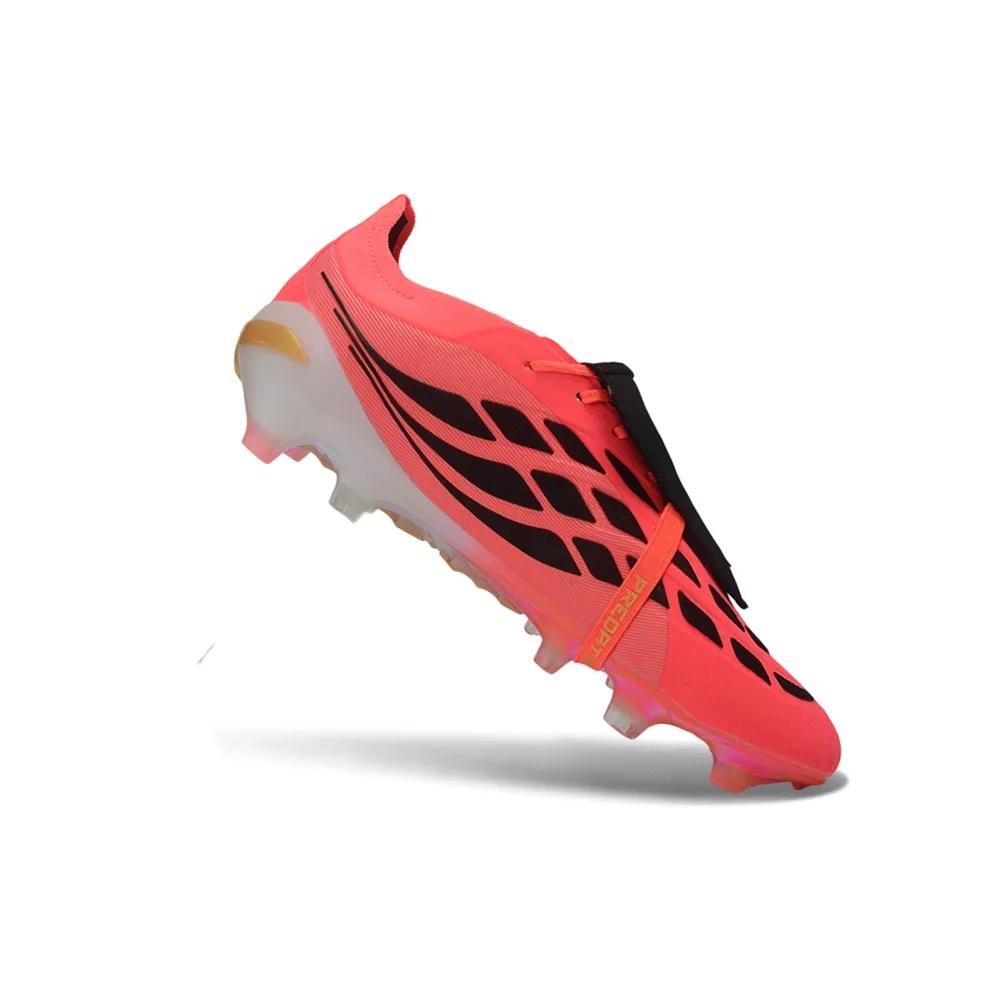 Chuteira Campo Adidas Predator Tongue 26 Elite FG Rosa, Preto e Dourado