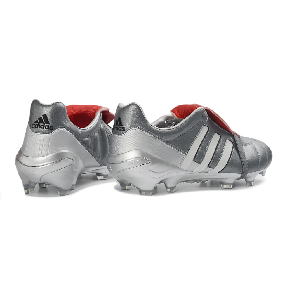 Chuteira Campo Adidas Predator Mania FG Cinza e Vermelho