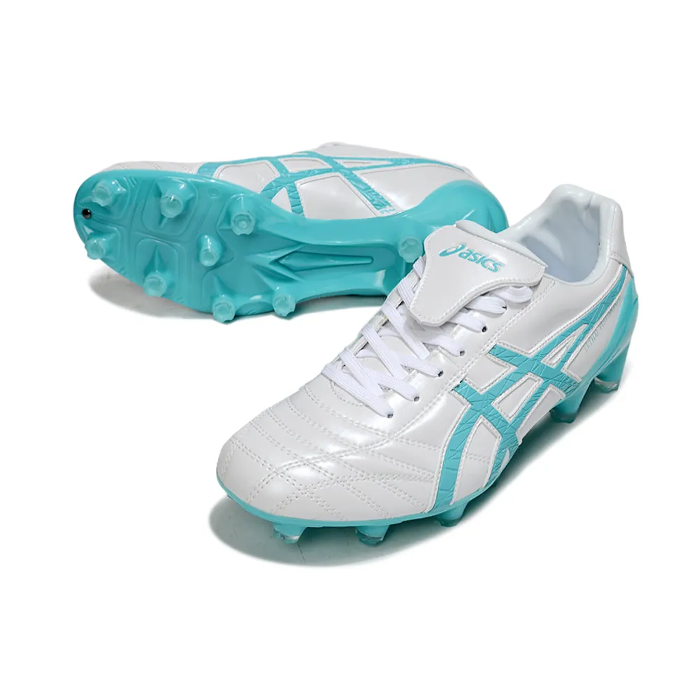 Chuteira Campo Asics Lethal Testimonial 4 FG Branco e Azul