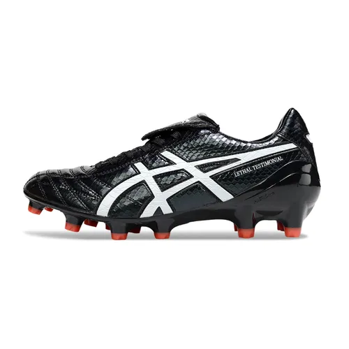 Chuteira Campo Asics Lethal Testimonial 4 FG Preto e Branco 