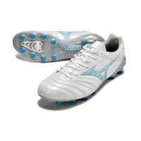 Chuteira Campo Mizuno Morelia Neo 4 Beta FG Branco e Azul - imagem 4