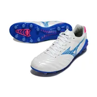 Chuteira Campo Mizuno Morelia Neo 4 Beta FG Branco, Azul e Rosa - imagem 3