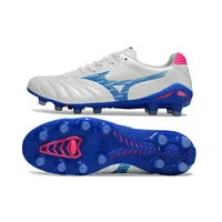 Chuteira Campo Mizuno Morelia Neo 4 Beta FG Branco, Azul e Rosa - imagem 4