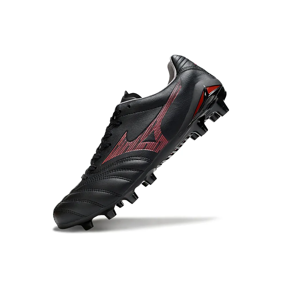 Chuteira Campo Mizuno Morelia Neo 4 Beta FG Preto e Vermelho