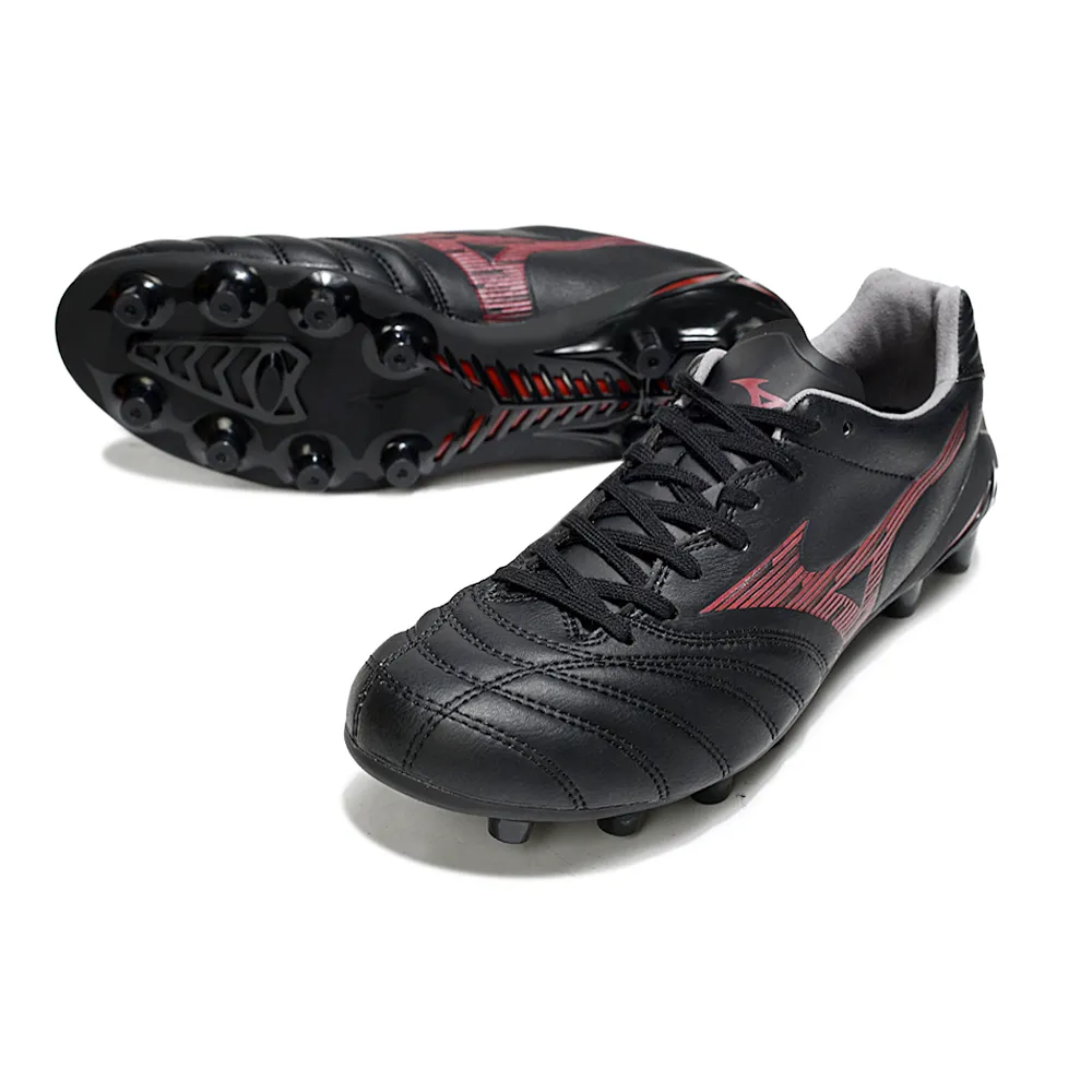 Chuteira Campo Mizuno Morelia Neo 4 Beta FG Preto e Vermelho