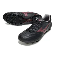 Chuteira Campo Mizuno Morelia Neo 4 Beta FG Preto e Vermelho - imagem 5