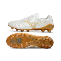 Chuteira Campo Mizuno Morelia Neo 4 Beta FG Branco e Dourado - imagem 6