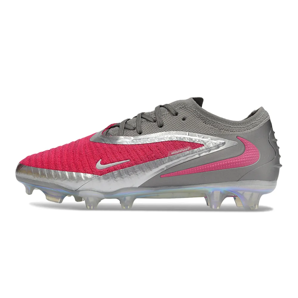 Chuteira Campo Nike Phantom GX 6 Elite FG Cinza e Rosa