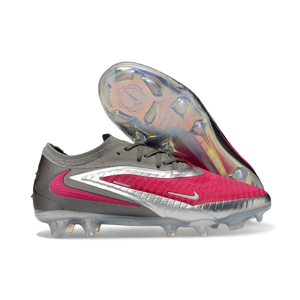 Chuteira Campo Nike Phantom GX 6 Elite FG Cinza e Rosa