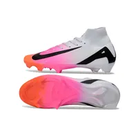 Chuteira Campo Nike Air Zoom Mercurial Superfly 10 Elite FG Rosa, Branco e Preto - imagem 4