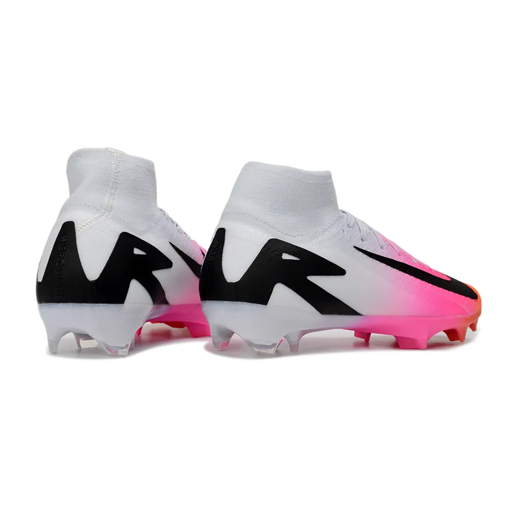 Chuteira Campo Nike Air Zoom Mercurial Superfly 10 Elite FG Rosa, Branco e Preto