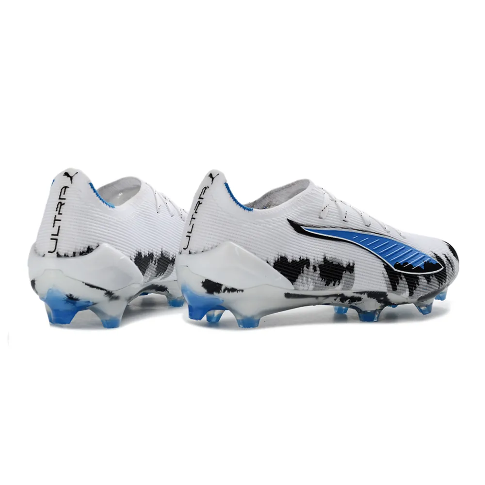 Chuteira Campo Puma Ultra Ultimate FG Branco e Azul