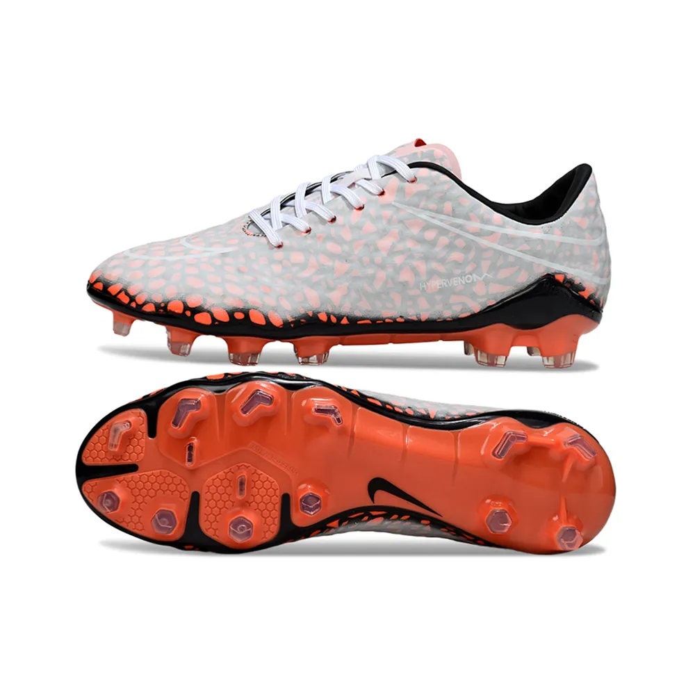 Chuteira Campo Nike Retrô Hypervenom Phantom I FG Preto e Laranja