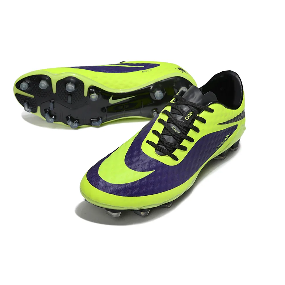 Chuteira Campo Nike Retrô Hypervenom Phantom I FG Verde Neon e Azul