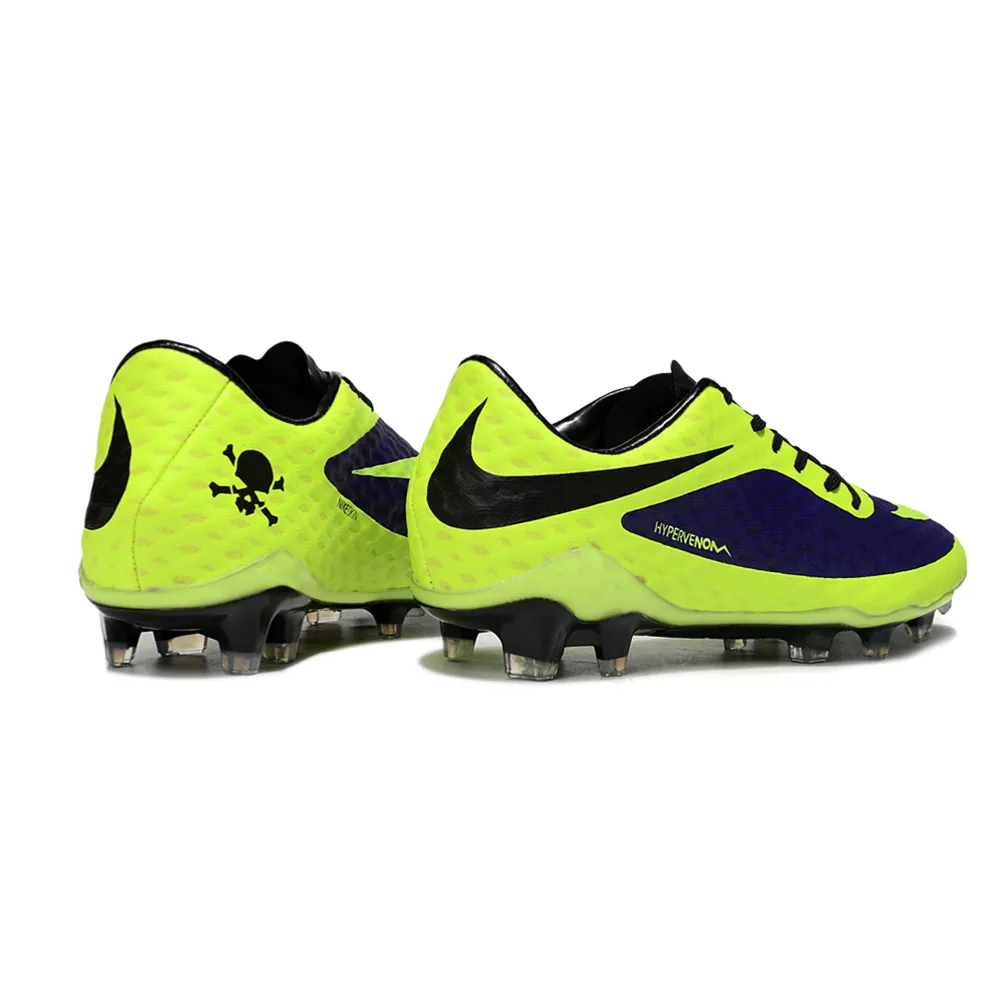 Chuteira Campo Nike Retrô Hypervenom Phantom I FG Verde Neon e Azul