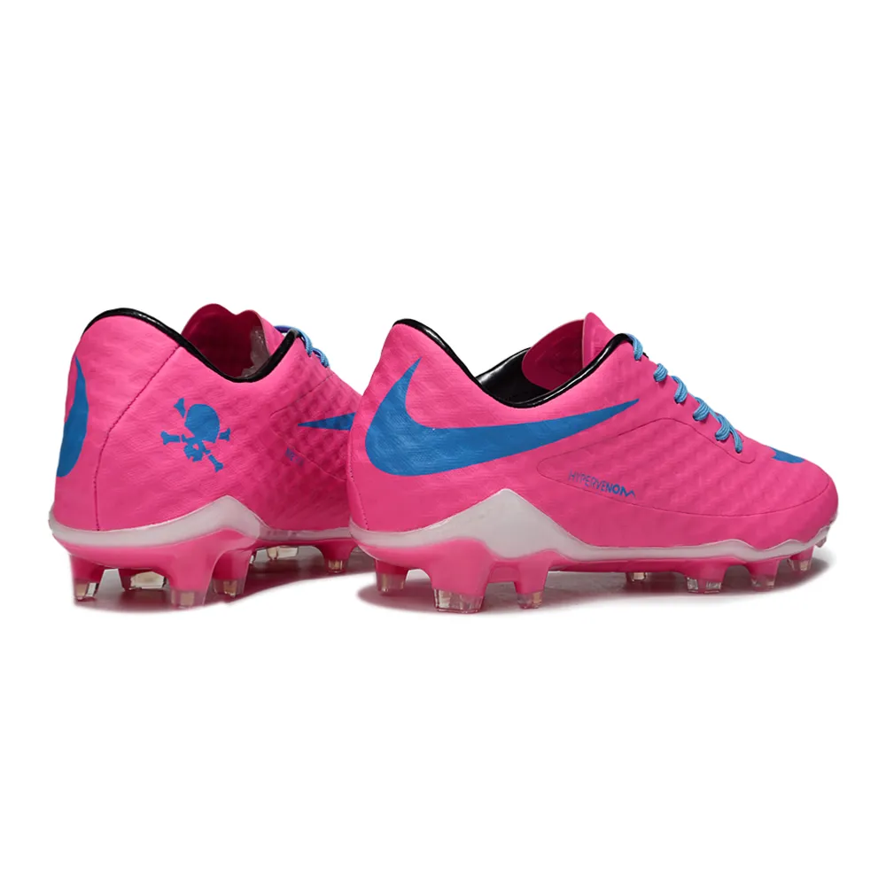 Chuteira Campo Nike Retrô Hypervenom Phantom I FG Rosa e Azul