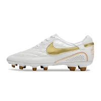 Chuteira Campo Nike Retrô Tiempo Legend R10 Elite Branco e Dourado - imagem 1