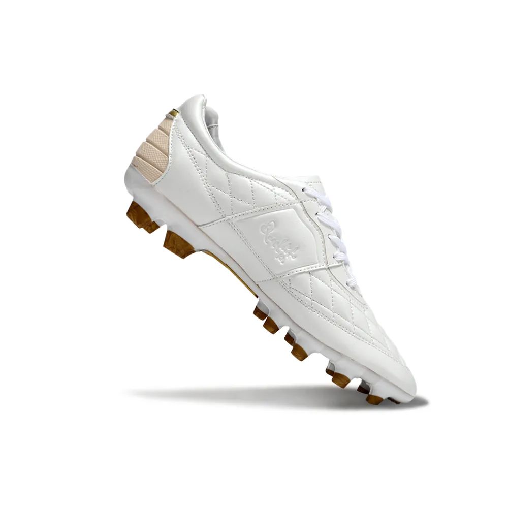 Chuteira Campo Nike Retrô Tiempo Legend R10 Elite Branco e Dourado