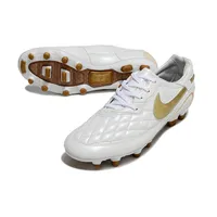Chuteira Campo Nike Retrô Tiempo Legend R10 Elite Branco e Dourado - imagem 3