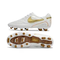 Chuteira Campo Nike Retrô Tiempo Legend R10 Elite Branco e Dourado - imagem 5