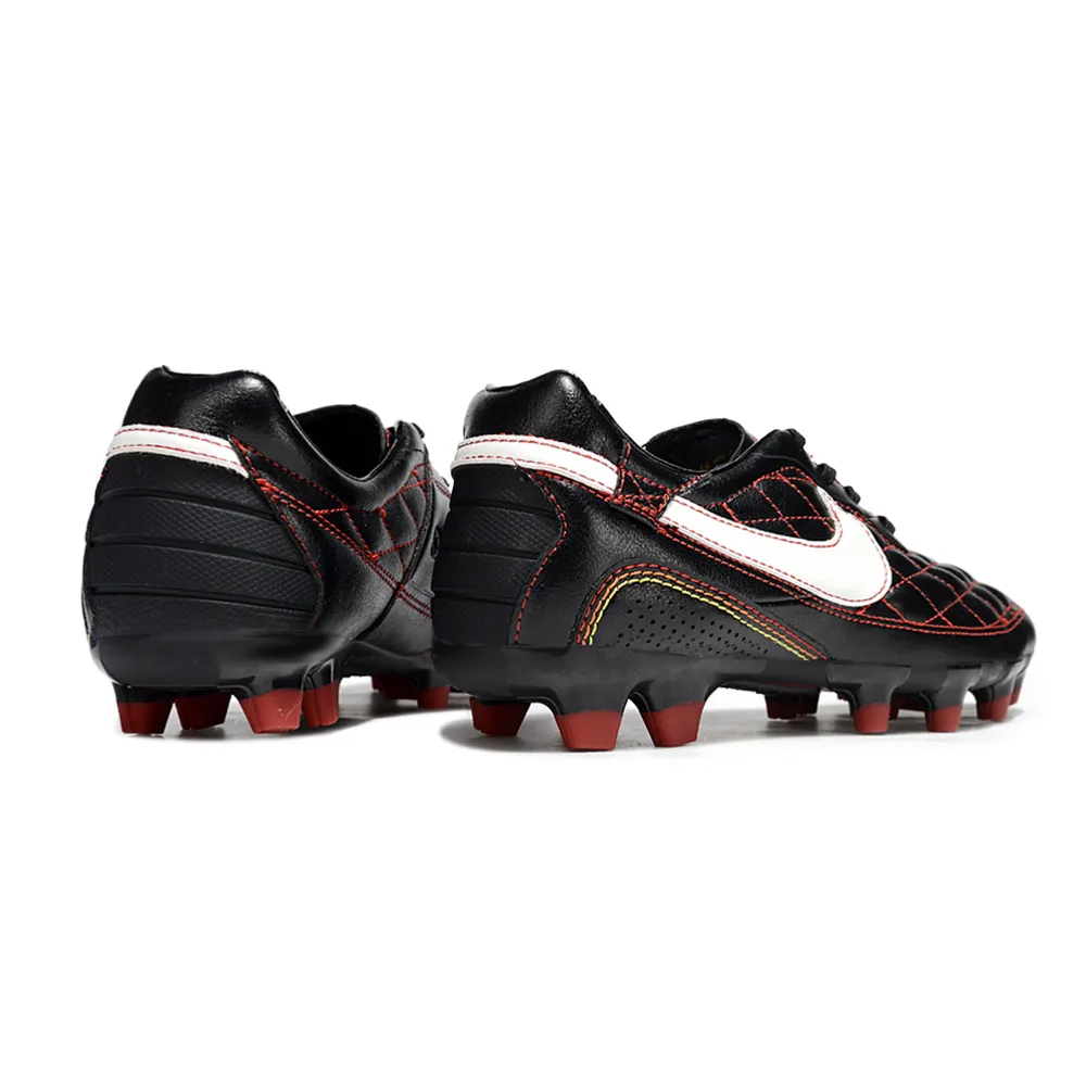 Chuteira Campo Nike Retrô Tiempo Legend R10 Elite Preto e Vermelho