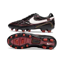 Chuteira Campo Nike Retrô Tiempo Legend R10 Elite Preto e Vermelho - imagem 2