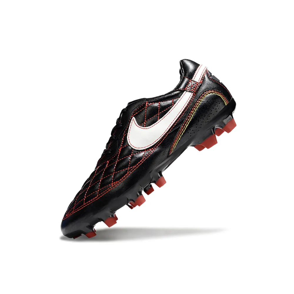 Chuteira Campo Nike Retrô Tiempo Legend R10 Elite Preto e Vermelho