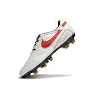 Chuteira Campo Nike Retrô Tiempo Legend R10 Elite Branco e Vermelho - imagem 4