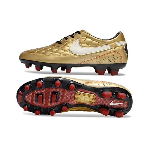 Chuteira Campo Nike Retrô Tiempo Legend R10 Elite Dourado