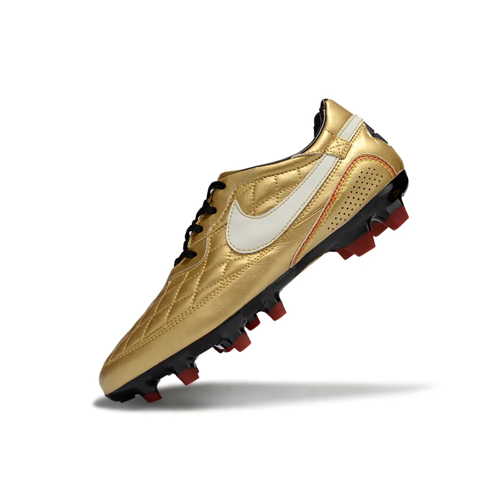 Chuteira Campo Nike Retrô Tiempo Legend R10 Elite Dourado