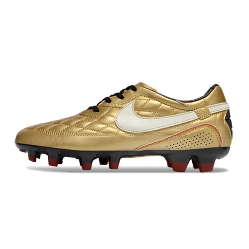 Chuteira Campo Nike Retrô Tiempo Legend R10 Elite Dourado
