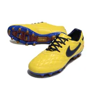 Chuteira Campo Nike Retrô Tiempo Legend R10 Elite Amarelo e Azul - imagem 6