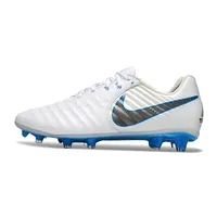 Chuteira Campo Nike Retrô Tiempo Legend 7 Elite FG Branco e Azul - imagem 1