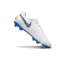 Chuteira Campo Nike Retrô Tiempo Legend 7 Elite FG Branco e Azul - imagem 3