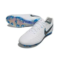 Chuteira Campo Nike Retrô Tiempo Legend 7 Elite FG Branco e Azul - imagem 5