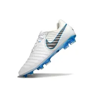 Chuteira Campo Nike Retrô Tiempo Legend 7 Elite FG Branco e Azul - imagem 4