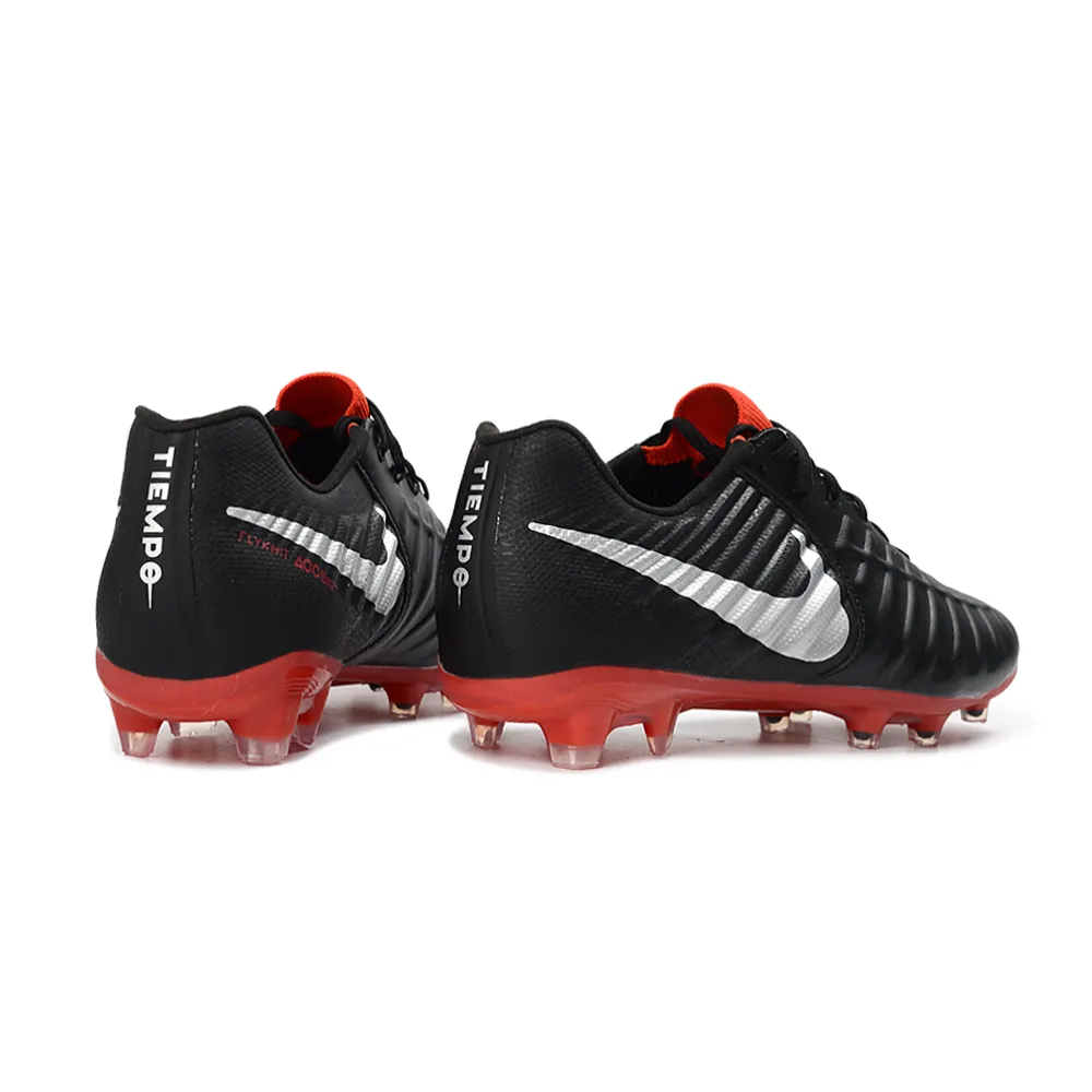 Chuteira Campo Nike Retrô Tiempo Legend 7 Elite FG Preto e Vermelho