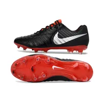 Chuteira Campo Nike Retrô Tiempo Legend 7 Elite FG Preto e Vermelho - imagem 6