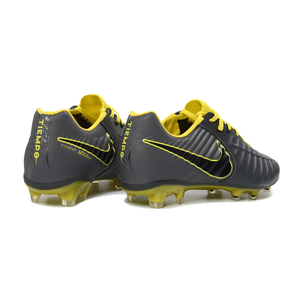 Chuteira Campo Nike Retrô Tiempo Legend 7 Elite FG Preto e Amarelo