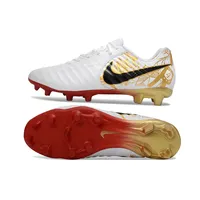 Chuteira Campo Nike Retrô Tiempo Legend 7 Elite FG Branco e Dourado - imagem 6