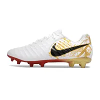 Chuteira Campo Nike Retrô Tiempo Legend 7 Elite FG Branco e Dourado - imagem 1