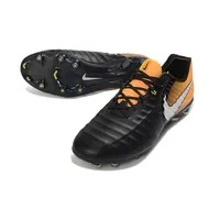 Chuteira Campo Nike Retrô Tiempo Legend 7 Elite FG Preto e Amarelo - imagem 6