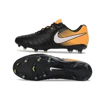 Chuteira Campo Nike Retrô Tiempo Legend 7 Elite FG Preto e Amarelo - imagem 4