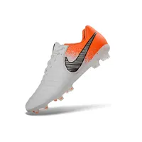 Chuteira Campo Nike Retrô Tiempo Legend 7 Elite FG Branco e Laranja - imagem 5
