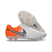 Chuteira Campo Nike Retrô Tiempo Legend 7 Elite FG Branco e Laranja - imagem 2