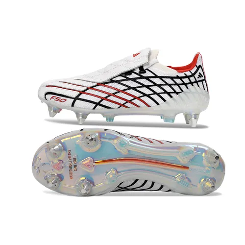 Chuteira Campo Adidas F50 Spider Remake Ponta de Alumínio Branco, Vermelho e Preto
